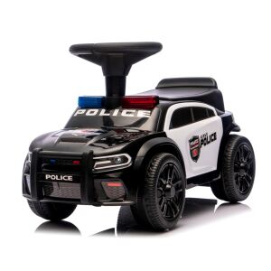 Szögletes nézet a Lábbal hajtható J3 bébitaxi rendőr autó - fekete, fekete-fehér lábbal hajtós rendőrautó - R-Sport