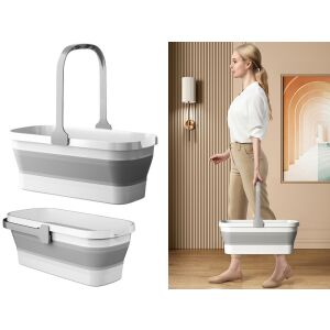 Szilikon összecsukható kosár, nagy szennyestartó, kompakt utazási 10l 143104426 - Háztartási vödör & Tál