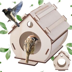 Madárház fából készült madárház fészekrakó doboz laprszerelt, festékkel diy