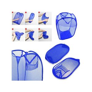 Összecsukható szennyeskosár játéktartó nagy tárolóedény kék