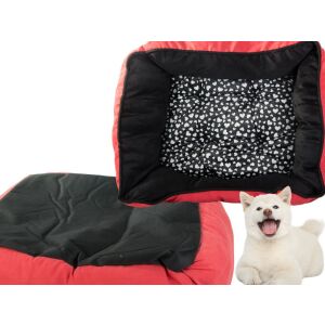 Plüss kutyafekhely kivehtő párnával puha kényelmes, piros