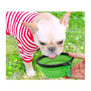 Szilikon tál kutyáknak összecsukható turisztikai carabinieri 400ml zöld