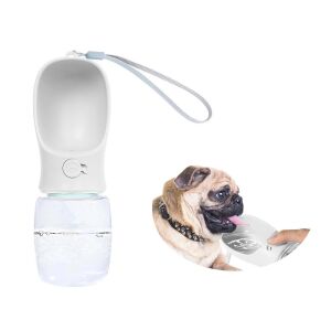 Hordozható kutyasétáltató itatótál 380ml. Fehér