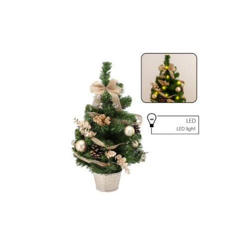 Dekorációs LED-es mini karácsonyfa arany díszítéssel - 50 cm (LED-es) 143105393 - Karácsonyi dekoráció