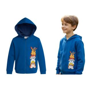 Nickelodeon Paw Patrol blauer Reißverschluss-Hoodie für Kinder, 3-4 Jahre, mit Chase, Marshall und Rubble - Pullover für Kinder
