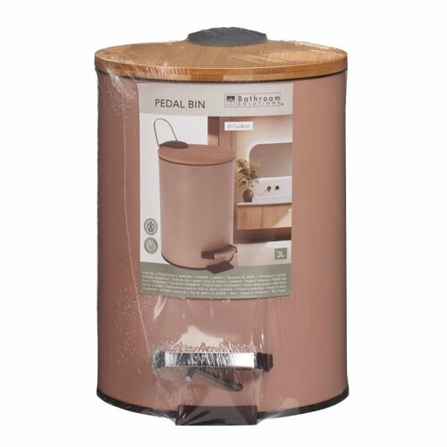 Szemetes, pedállal, 3 literes, púderrózsaszín, 17x24 cm 143106332