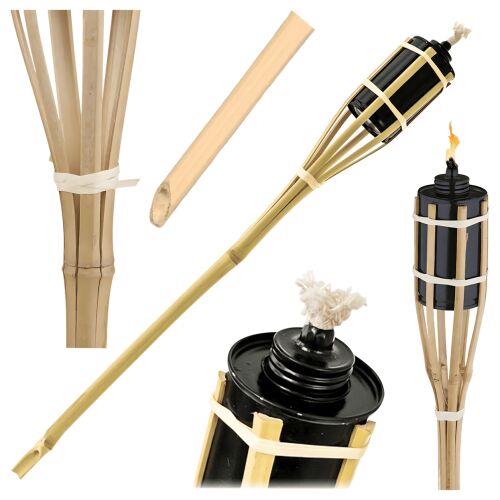 Pochodnia ogrodowa bambusowa 90 dekoracyjna przeciwko komarom, ćmom, muchom 1 szt. 143106707