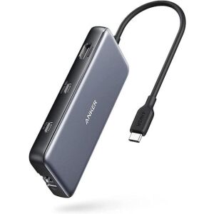 Stație de andocare Anker 555 8-în-1 USB-C cu 2 porturi USB-C, 2 USB-A, HDMI, RJ-45 și 85W PD - Docking stations
