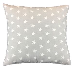 Pamut párnahuzat 50x60 939E szürke, mindkét oldalon fehér csillagokkal