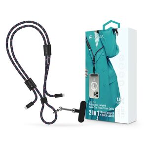 Devia Cable Pro5 gewebtes blaues Lanyard mit Typ-C zu Typ-C Daten- und Ladekabel, 1,6 m - USB-Kabel