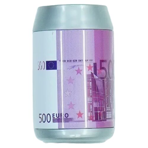 Uniszex kasica prasica u obliku limenke s dizajnom od 500 eura.