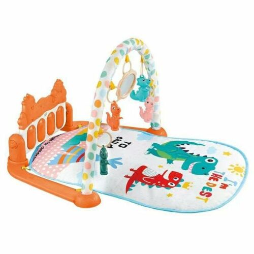 Interaktív matrac babáknak, zongorával és érzékszervi játékokkal, méretek 75x61x49cm, nem mérgező ABS-ből, többszínű