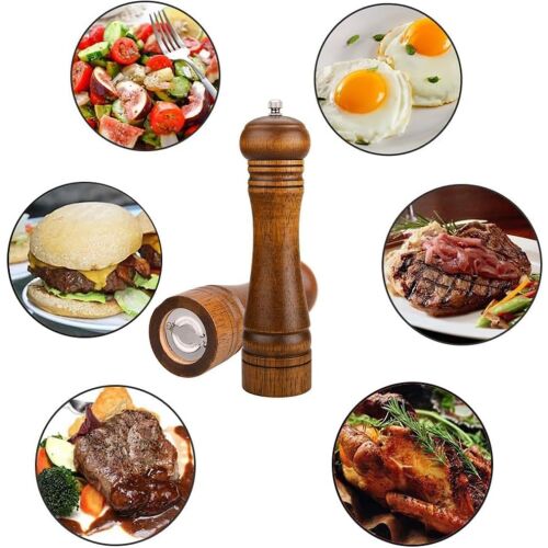 Drewniany Młynek do Pieprzu Soli 20cm Ceramiczny Mechanizm 143112776