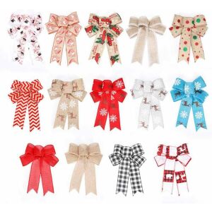 5x Kokardy Juta z Koronką na Boże Narodzenie, 18x23cm 143112831 - Dekoracja sezonowa