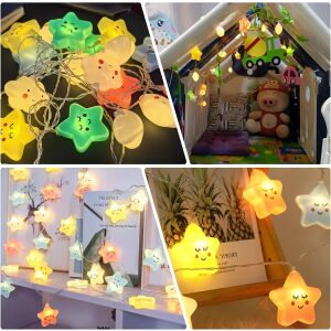 Lampki LED 3m 20LED Gwiazdy Chmurki, Dekoracja Pokoju Dziecięcego (Ciepła Biel) 143113113 - Dekoracja sezonowa