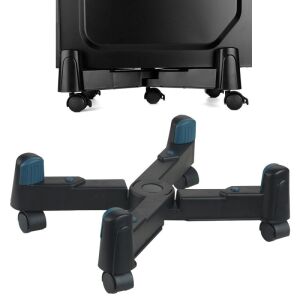 Mobil állvány PC egységhez, állítható 8-25 cm, 4 forgókerékkel, fekete