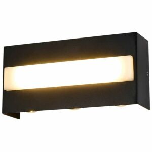 Prim-plan cu lampa de perete exterior LED neagră Lumiluxtar 12W - Lămpi de perete pentru exterior