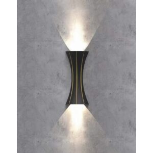 Aplica LED negru și auriu pentru exterior, 10W lumină caldă - Lămpi de perete pentru exterior
