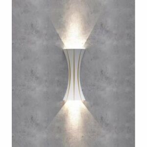 Aplica LED Alb și Auriu, Lampă de Perete pentru Exterior - Lămpi de perete pentru exterior