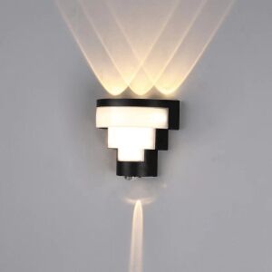 Aplica LED Neagra pentru Exterior, 10W Lumina Calda - Lămpi de perete pentru exterior