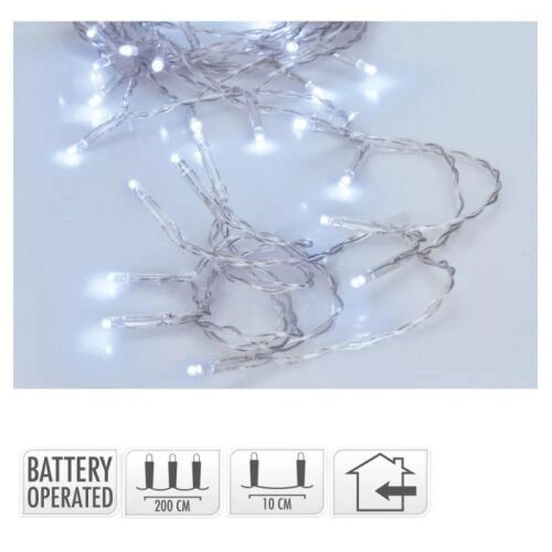 Fényfüzér 20 LED-es átlátszó elemes fényfüzér