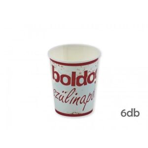 Papír pohár Boldog Szülinapot felirattal kék 6db 250ml 143127481 - Eldobható pohár