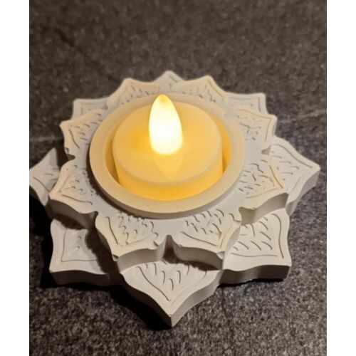 Dupla lótuszvirág mécsestartó gipszből 143128012