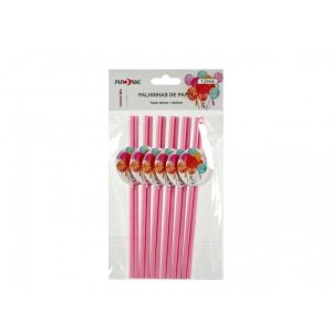 Szívószál lufis rózsaszín 12db 19,5cm 143128042 - Szívószál