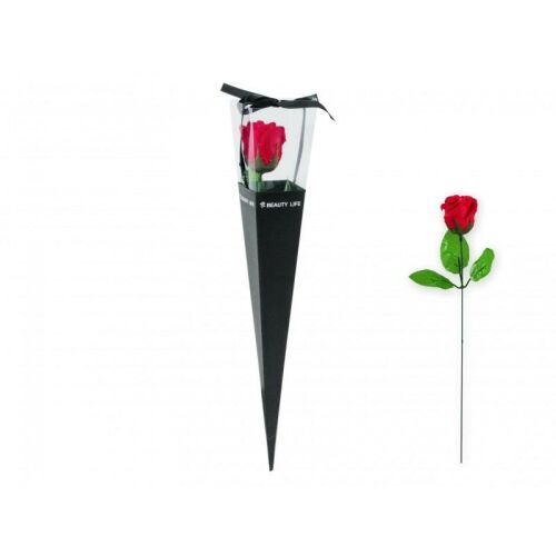 Piros Szappanrózsa díszdobozban, 42cm, Valentin napi ajándék