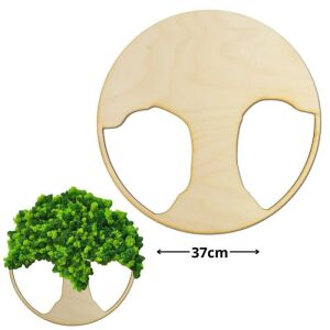 Natúr fa DIY fa alap moha dekorációval, 37cm, kézműves ötlet - Fa felirat & dekorációs elem