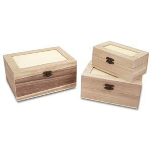 Natúr fa doboz szett csuklós fedéllel és fém kapcsokkal - Fa felirat & dekorációs elem