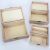 Három darabos, natúr fa tárolódoboz szett csuklós fedéllel