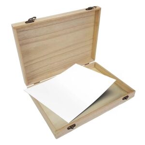 A4-es natúr fadoboz papírral, nyitott állapotban - Fa felirat & dekorációs elem