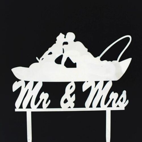 Esküvői tortadísz Mr & Mrs csónak tortadísz - Születésnapi gyertya és tortadísz