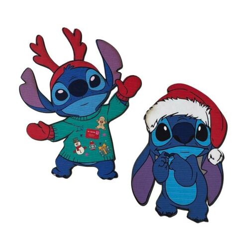 Két Stitch karácsonyi karton kivágás, ünnepi Disney dekorációk - Dekorkarton