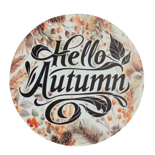 Hello Autumn nyomtatott fa tábla fehér háttérrel - Fa felirat és dekorációs elem