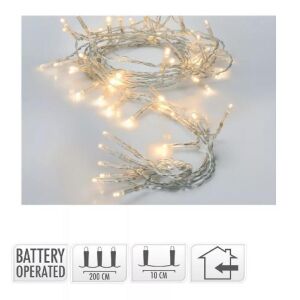 Fényfüzér 20 LED Meleg Fehér Elemes Fényfüzér - Nonbrand Fényfüzér