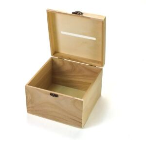 Natúr fa kocka lakodalmi persely 143128661 - Ajándékötlet esküvőre