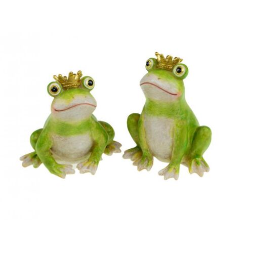 Figura Beka Poly béka figura koronával, zöld, dekorációs dísztárgy - Dísztárgy