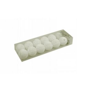 Izzósor 12 LED gömb füzér, 5cm meleg fehér és piros elemes fényfüzér - Nonbrand Fényfüzér