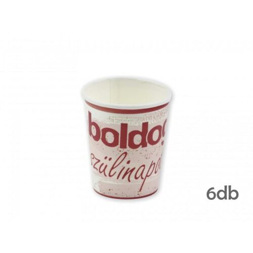 Papírpohár Boldog Szülinapot rózsaszín 6db 250ml 143128863