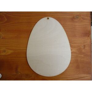 Natúr fa - 24cm fa tojás húsvéti dekorációhoz, DIY kézműves kellék - Fa felirat & dekorációs elem