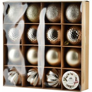 SANTA LILA Komplet 16 bombek złote 144967870 - Boże Narodzenie