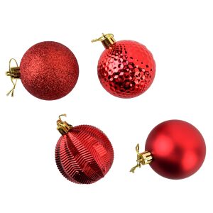 SANTA LILA Komplet 16 bombek czerwonych 143129533 - Ozdoby choinkowe