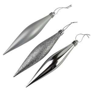 SANTA LILA Komplet 8 bombek sople srebrny 143129543 - Ozdoby choinkowe