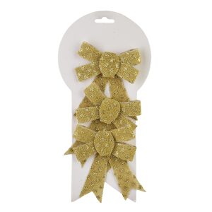 SANTA LILA Komplet 3 Kokardek 9,5x12cm złote 143129655 - Boże Narodzenie