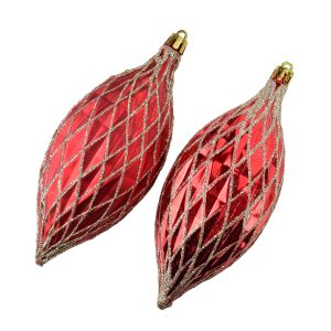 SANTA LILA Komplet 2 bombek czerwone 143129916 - Ozdoby choinkowe