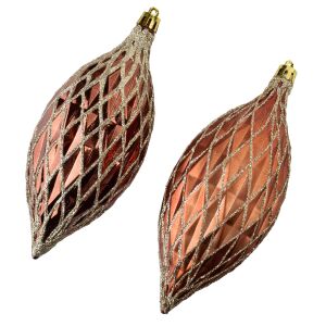 SANTA LILA Komplet 2 bombek miedzianych 143129928 - Ozdoby choinkowe