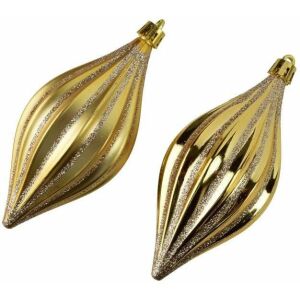 SANTA LILA Komplet 2 bombek złotych 144967864 - Ozdoby choinkowe