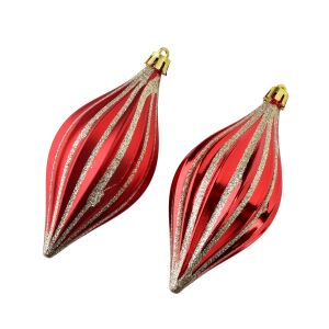 SANTA LILA Komplet 2 bombek czerwonych 143129925 - Ozdoby choinkowe